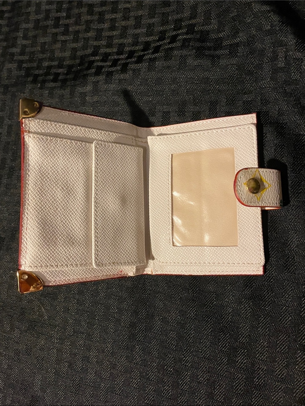 White Multicolor Monogram Compact Snap Wallet/ like new - Picture 4 of 6